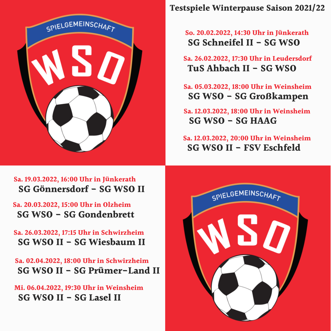 Testspiele Winterpause Saison 202122